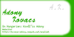 adony kovacs business card